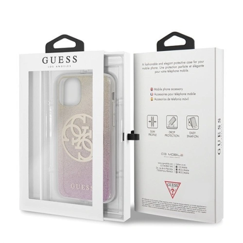 Kup Etui Guess GUHCN65PCUGLPGG Apple iPhone 11 Pro Max różowo-złoty/gold pink hard case Glitter Gradient 4G Circle Logo - GUE437GLDPNK - {ean13} - Sklep Home Screen