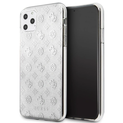 Kup Etui Guess GUHCN65TPESI Apple iPhone 11 Pro Max srebrny/silver hard case 4G Peony Glitter - GUE438SLV - {ean13} - Sklep Home Screen
