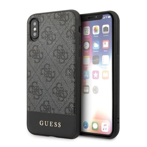 Kup Guess Apple Tasche GUHCPXG4GLGR iPhone X/XS grau/grau Hartschalenkoffer 4G Stripe Collection - GUE440GRY - {ean13} - Sklep Home Screen