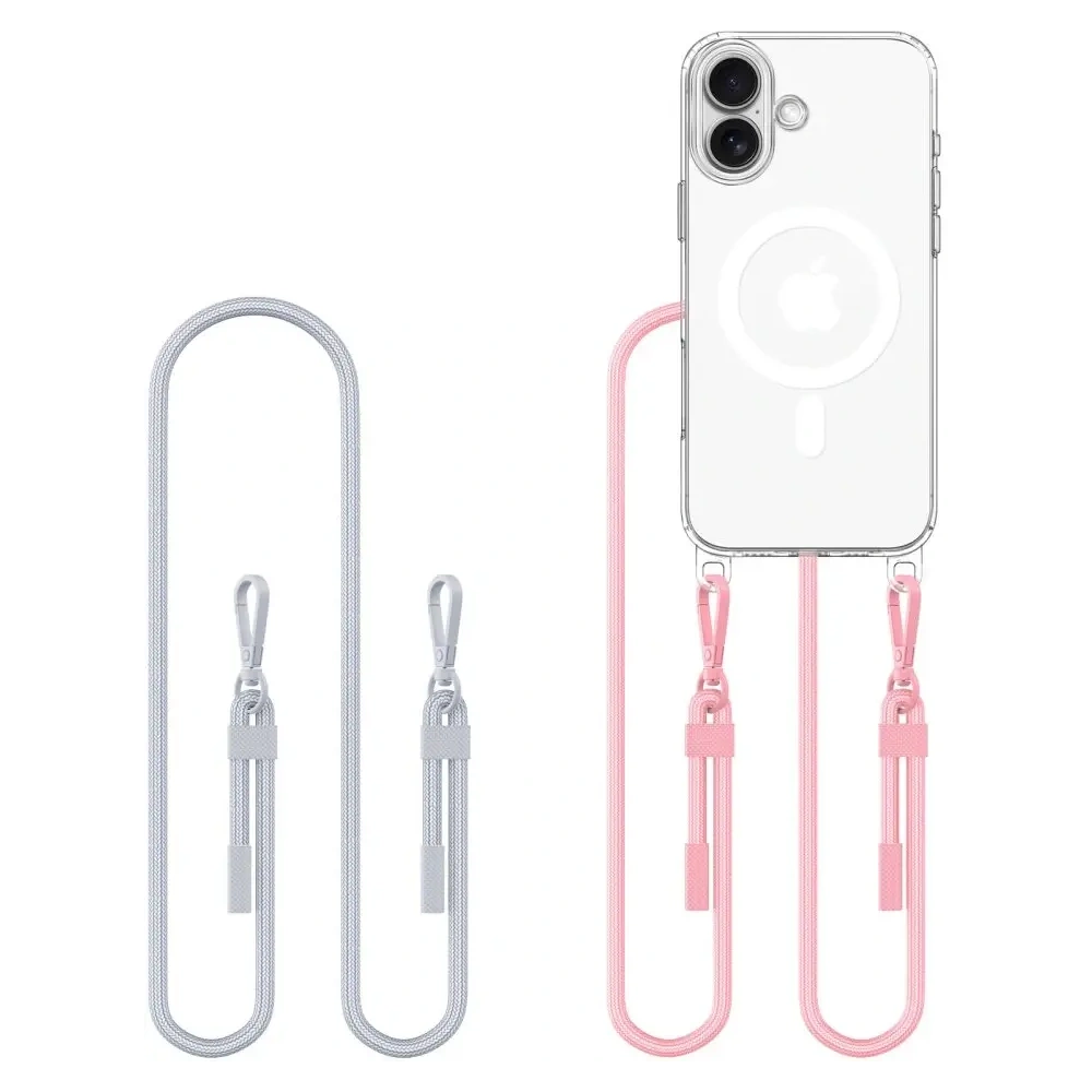 Etui Tech-Protect Flexair Chain MagSafe Apple iPhone 16 Grey & Pink