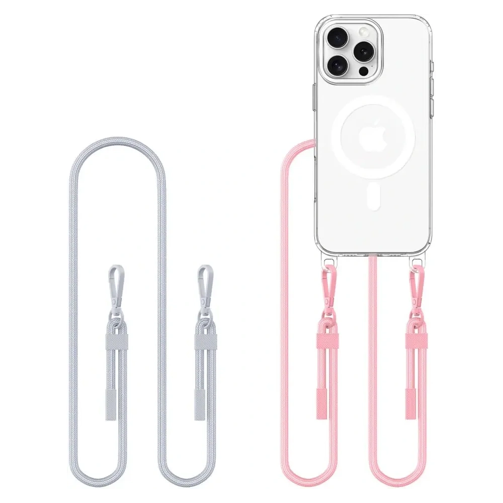 Etui Tech-Protect Flexair Chain MagSafe Apple iPhone 16 Pro Grey & Pink