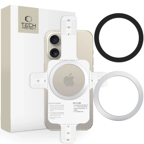 Kup Blaszka Tech-Protect MMP-110 2in1 Magnetic MagSafe Ring Silver & Black - THP3646 - {ean13} - Sklep Home Screen