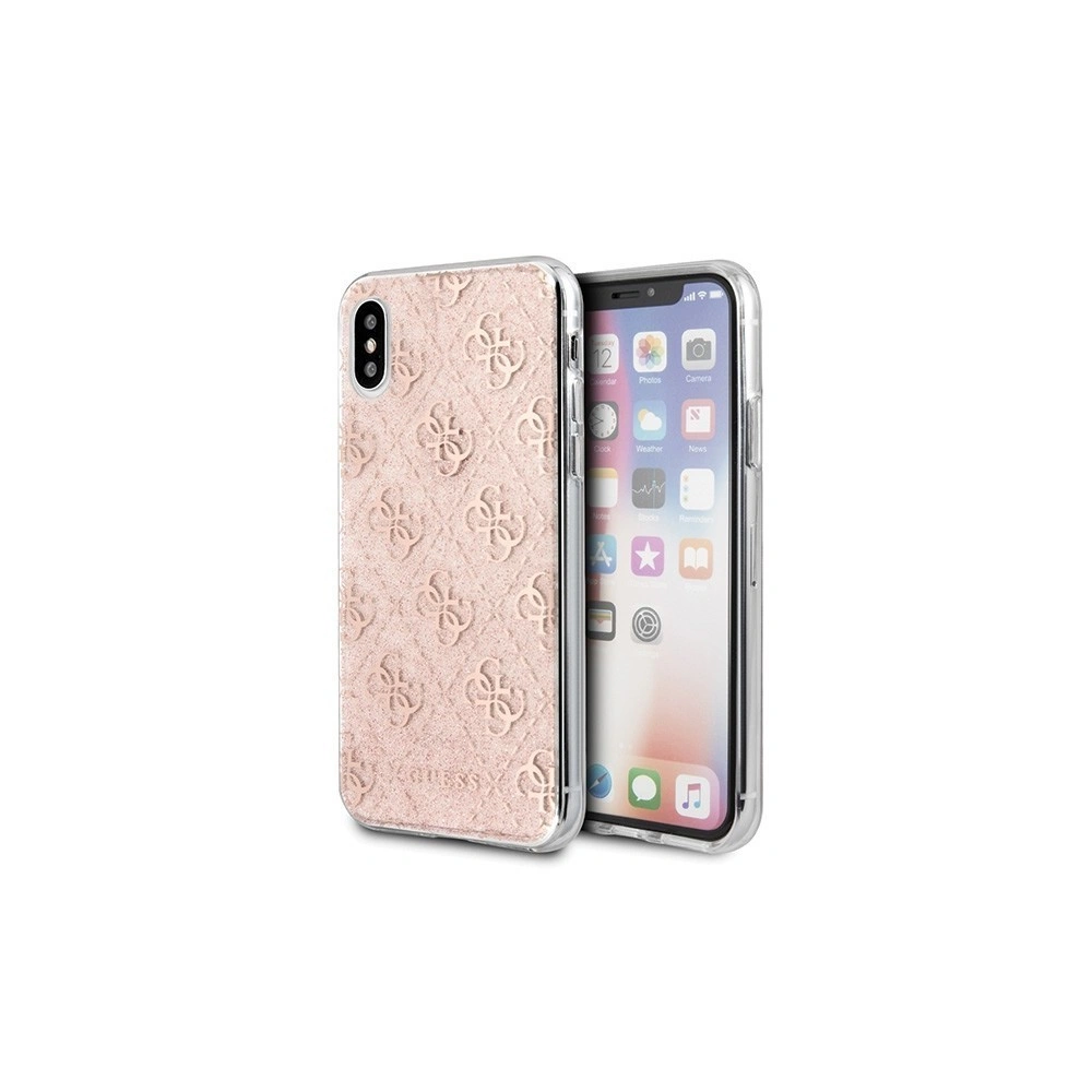 Etui Guess GUHCPXPCU4GLPI Apple iPhone X/XS różowy/pink hard case 4G Glitter