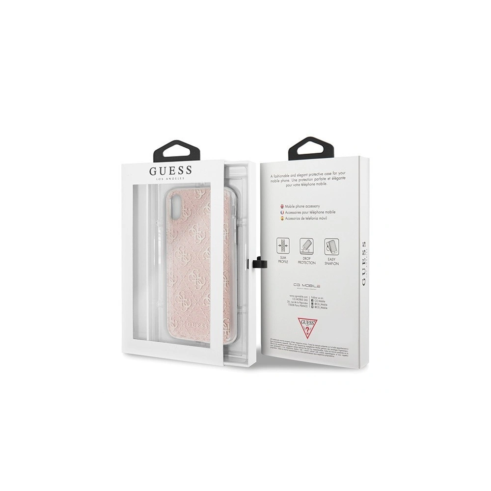 Etui Guess GUHCPXPCU4GLPI Apple iPhone X/XS różowy/pink hard case 4G Glitter