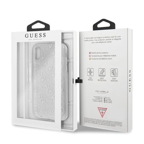 Kup Guess Apple Tasche GUHCPXPCU4GLSI iPhone X/XS silber/silberne Hartschale 4G Glitter - GUE444SLV - {ean13} - Sklep Home Screen
