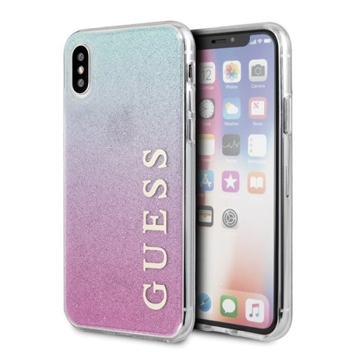 Kup Guess Apple Tasche GUHCPXPCUGLPBL iPhone X/XS rosa/blau/rosa blau Hartschale Gradient Glitter - GUE446PNKBLU - {ean13} - Sklep Home Screen