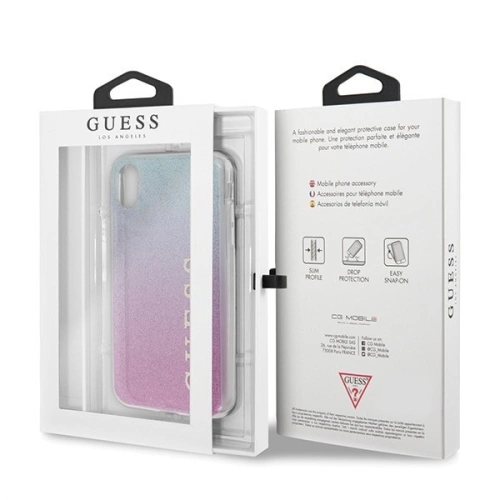 Kup Guess Apple Tasche GUHCPXPCUGLPBL iPhone X/XS rosa/blau/rosa blau Hartschale Gradient Glitter - GUE446PNKBLU - {ean13} - Sklep Home Screen