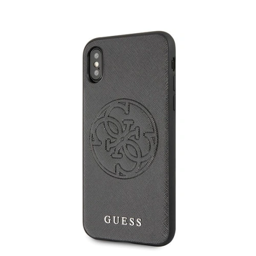 Kup Guess Apple Tasche GUHCPXRSSASBK iPhone X/XS schwarz/schwarz Hartschale Saffiano 4G Circle Logo - GUE448BLK - {ean13} - Sklep Home Screen