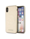Guess Apple Tasche GUHCPXRSSASGO iPhone X/XS gold/gold Hartschalenetui Saffiano 4G Circle Logo