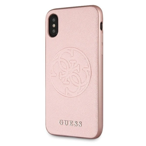 Kup Etui Guess GUHCPXRSSASRG Apple iPhone X/XS rózsaszín-arany/hardveres tok Saffiano 4G Circle Logo - GUE450RS - {ean13} - Sklep Home Screen