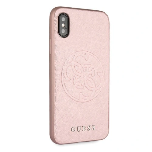 Kup Etui Guess GUHCPXRSSASRG Apple iPhone X/XS rózsaszín-arany/hardveres tok Saffiano 4G Circle Logo - GUE450RS - {ean13} - Sklep Home Screen