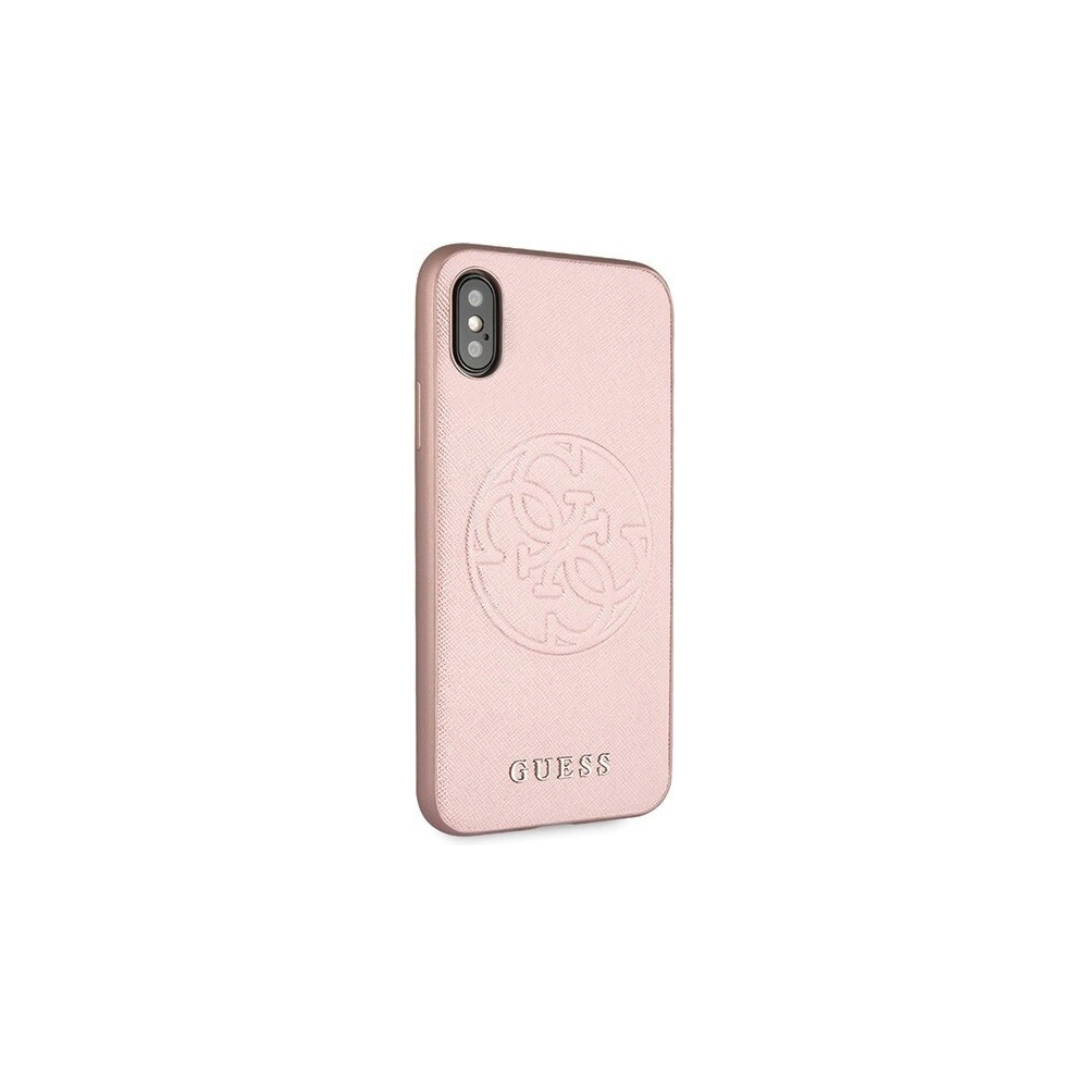 Etui Guess GUHCPXRSSASRG Apple iPhone X/XS różowo-złoty/rose gold hard case Saffiano 4G Circle Logo