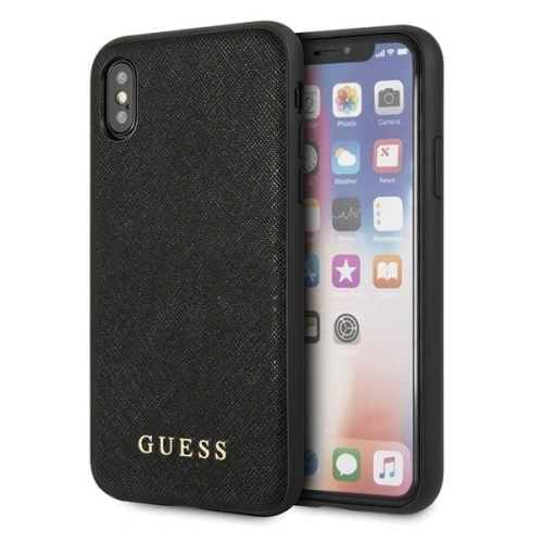 Kup Guess Apple Tasche GUHCPXSLSABK iPhone X/XS schwarz/schwarz Hartschale Saffiano Silikon - GUE452BLK - {ean13} - Sklep Home Screen