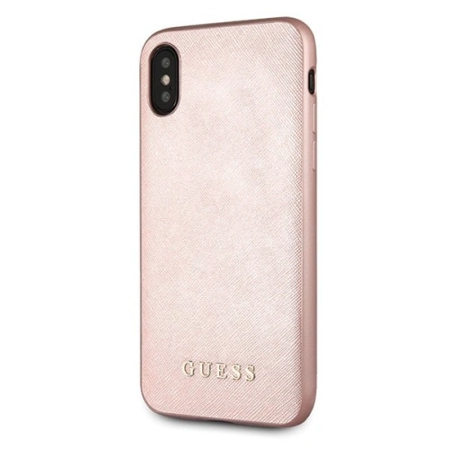 Kup Guess Apple Tasche GUHCPXSLSAPI iPhone X/XS rosa/rosa Hartschalenetui Saffiano-Silikon - GUE453PNK - {ean13} - Sklep Home Screen