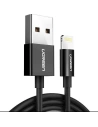 Cablu Lightning UGREEN MFi 2m (negru) cu finisaj nichelat