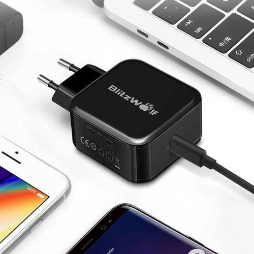 Kup Ładowarka sieciowa USB typu C BlitzWolf BW-S10 30W czarna - BLZ212BLK - {ean13} - Sklep Home Screen