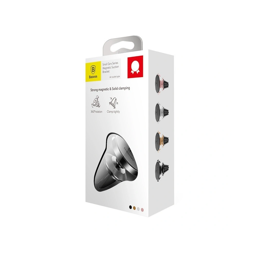 Magnetyczny uchwyt samochodowy do kratki wentylacyjnej Baseus - czarny, skóra