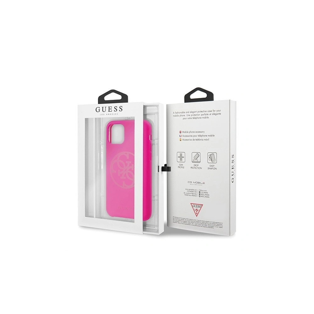 Etui Guess GUHCN58LS4GFU Apple iPhone 11 Pro fuksja/fuchsia hard case Silicone 4G Tone On Tone