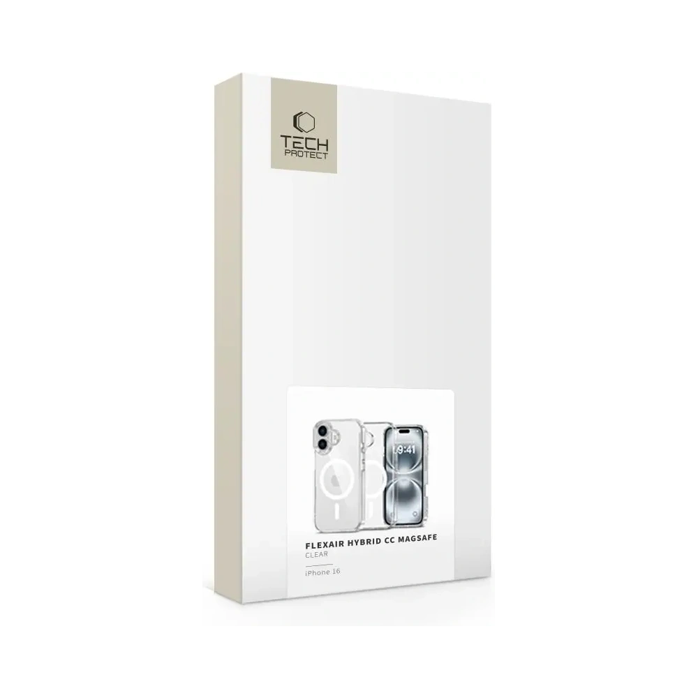 Etui Tech-Protect Flexair Hybrid CC MagSafe Apple iPhone 16 Clear