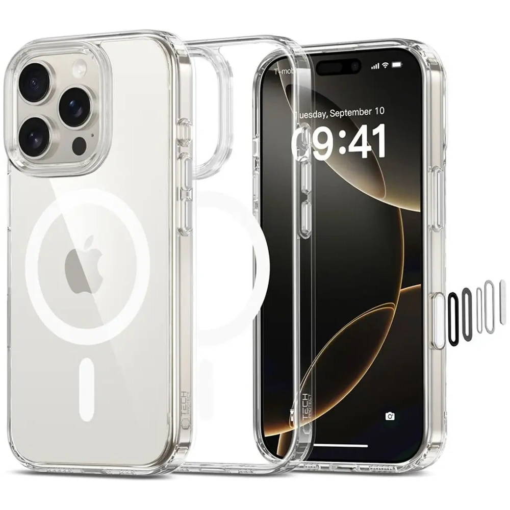 Etui Tech-Protect Flexair Hybrid CC MagSafe Apple iPhone 16 Pro Clear
