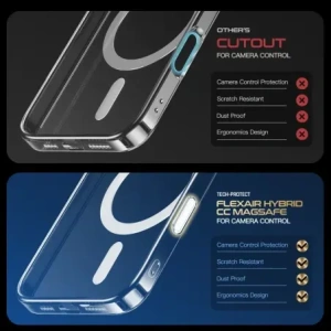 Kup Etui Tech-Protect Flexair Hybrid CC MagSafe Apple iPhone 16 Pro Clear - THP3648 - {ean13} - Sklep Home Screen