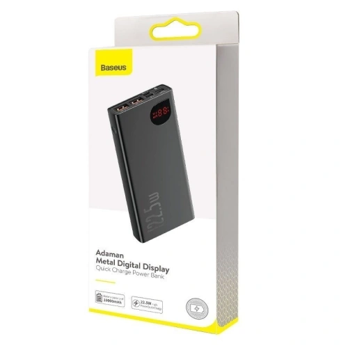 Kup Powerbank Baseus Adaman, 10000mAh, metalowy, QC 3.0, PD, Huawei SCP, 22,5W (czarny) - BSU1328BLK - {ean13} - Sklep Home Screen