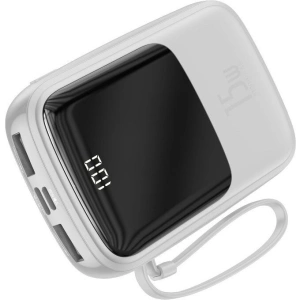 Powerbank Baseus Qpow z kablem USB-C, 10000mAh, 3A, 15W (biały)