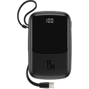 Powerbank Baseus Qpow with USB-C cable, 10000mAh, 3A, 15W Black