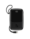 Powerbank Baseus Qpow USB-C kábellel, 10000mAh, 3A, 15W (fekete)