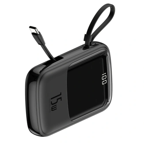 Kup Powerbank Baseus Qpow s kabelem USB-C, 10000mAh, 3A, 15W (černý) - BSU1330BLK - {ean13} - Sklep Home Screen