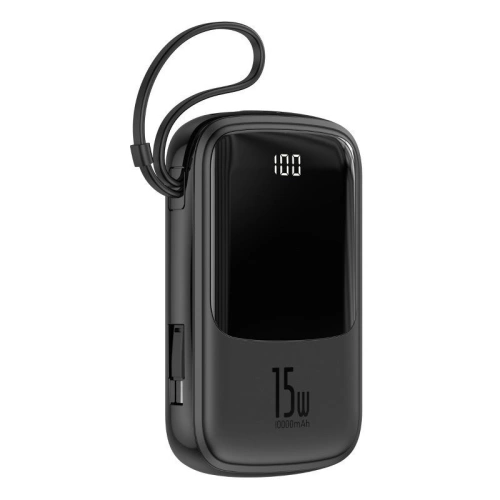 Kup Powerbank Baseus Qpow s kabelem USB-C, 10000mAh, 3A, 15W (černý) - BSU1330BLK - {ean13} - Sklep Home Screen