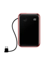 Powerbank Baseus Mini S USB-C kábellel, 10000mAh, 3A, 15W (piros)