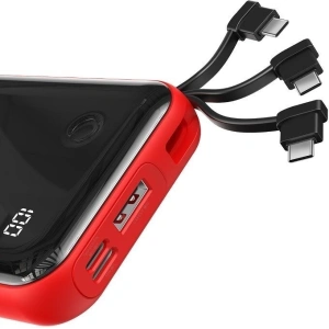 Powerbank Baseus Mini S z kablem USB-C, 10000mAh, 3A, 15W (czerwony)