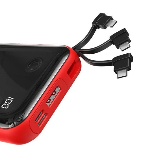 Kup Powerbank Baseus Mini S USB-C kábellel, 10000mAh, 3A, 15W (piros) - BSU1334RED - {ean13} - Sklep Home Screen