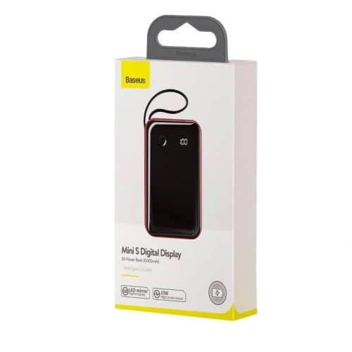 Kup Powerbank Baseus Mini S USB-C kábellel, 10000mAh, 3A, 15W (piros) - BSU1334RED - {ean13} - Sklep Home Screen