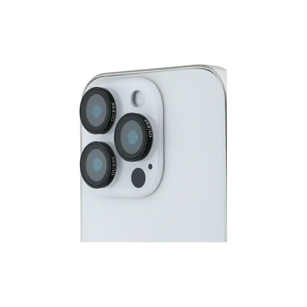 Szkło hartowane na obiektyw aparatu Guess GUCL163SAGK Apple iPhone 16 Pro / 16 Pro Max Lens Protective Metal czarny/black