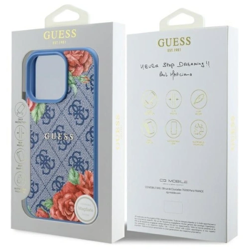 Kup Etui Guess GUHMP16LP4ROPEMCB Apple iPhone 16 Pro hardcase 4G Flowers Print MagSafe modrý/blue - GUE4203 - {ean13} - Sklep Home Screen