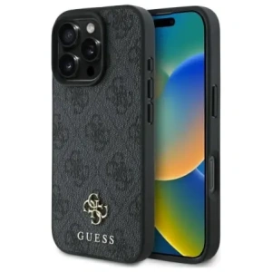 Buy Guess GUHMP16LP4SM4MK Apple iPhone 16 Pro hardcase 4G Small Classic MagSafe black - GUE4204 - {ean13} - Home Screen Store Europe
