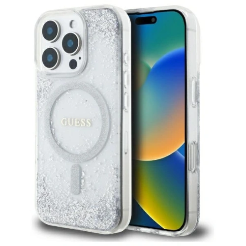 Buy Guess GUHMP16LRGRGES Apple iPhone 16 Pro hardcase Resin Gradient Glitter MagSafe silver - GUE4206 - {ean13} - Home Screen Store Europe