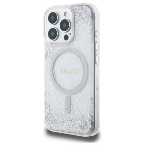Buy Guess GUHMP16LRGRGES Apple iPhone 16 Pro hardcase Resin Gradient Glitter MagSafe silver - GUE4206 - {ean13} - Home Screen Store Europe
