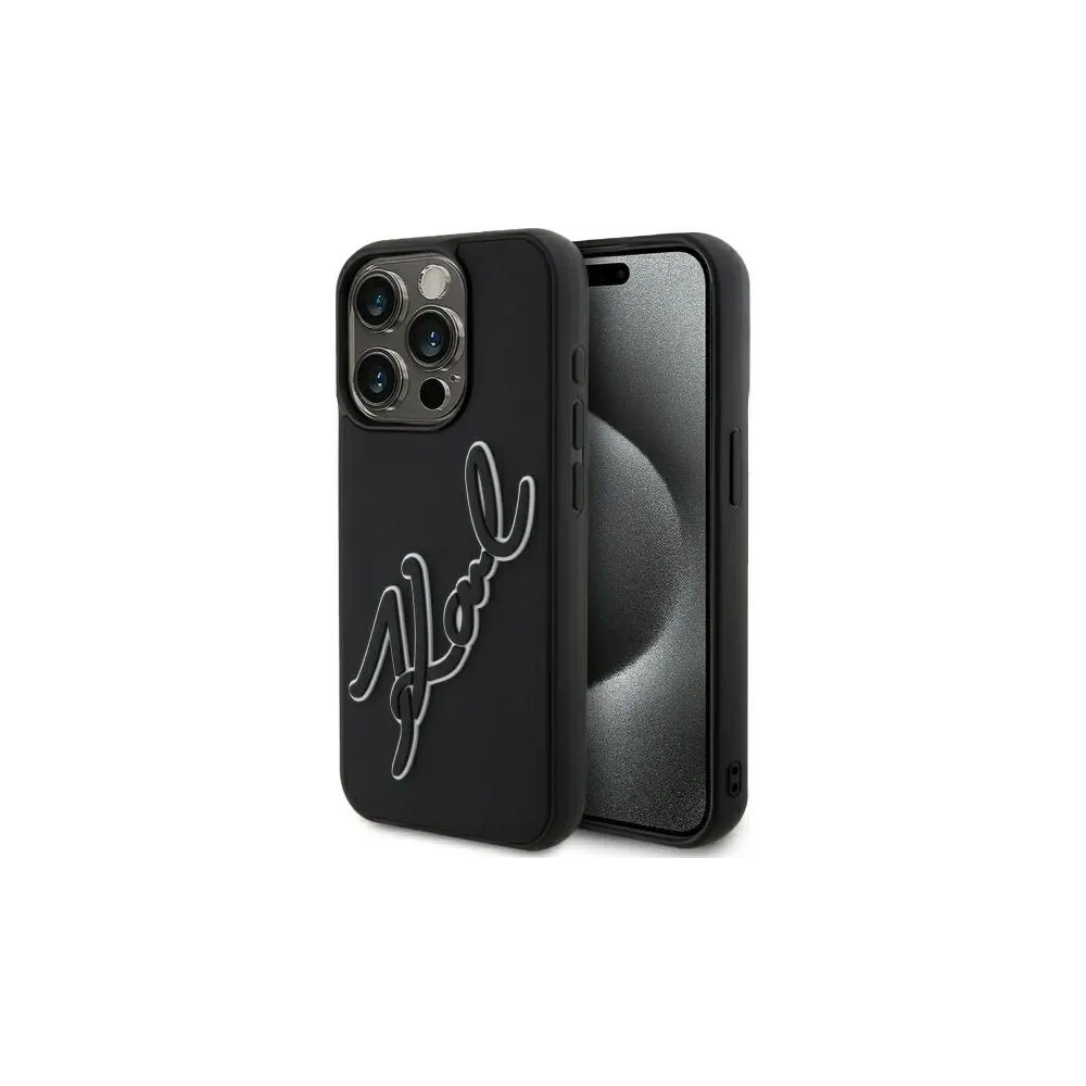 Etui Karl Lagerfeld KLHCP15L3DRKSDLK Apple iPhone 15 Pro hardcase 3D Rubber Signature czarny/black