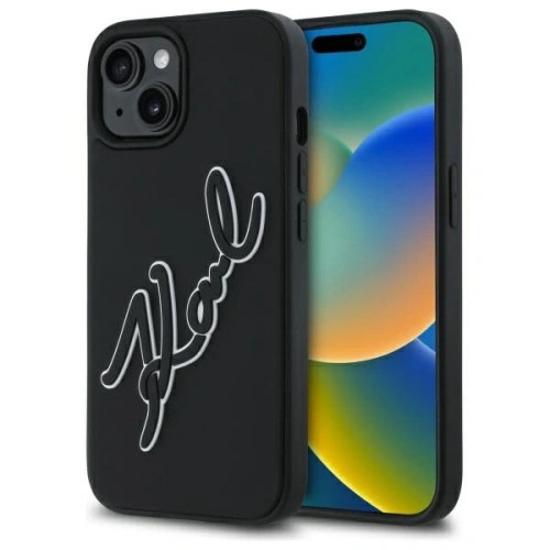 Kup Etui Karl Lagerfeld KLHCP15S3DRKSDLK Apple iPhone 15 hardcase 3D Rubber Signature czarny/black - KLD21840 - {ean13} - Sklep Home Screen