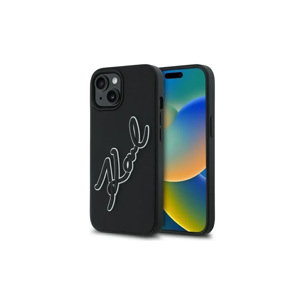 Etui Karl Lagerfeld KLHCP15S3DRKSDLK Apple iPhone 15 hardcase 3D Rubber Signature czarny/black