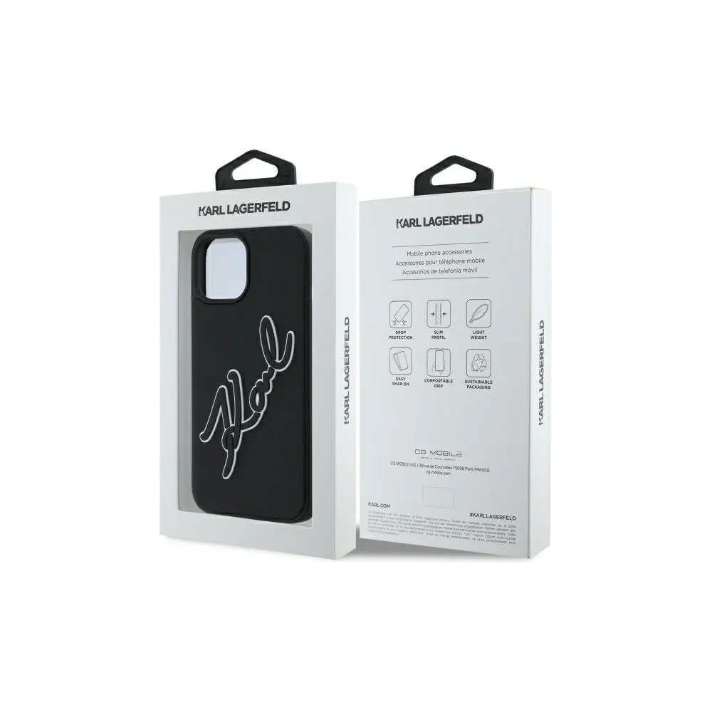 Etui Karl Lagerfeld KLHCP15S3DRKSDLK Apple iPhone 15 hardcase 3D Rubber Signature czarny/black