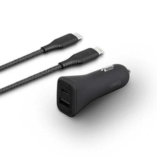 Kup UNIQ Votra Duo P30 USB-C PD 30W MFI Autoladegerät + USB-C zu Lightning Kabel schwarz - UNIQ215BLK - {ean13} - Sklep Home Screen