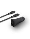 UNIQ Ładowarka samochodowa Votra Duo P30 USB-C PD 30W MFI + kabel USB-C na lightning czarny