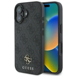 Buy Guess GUHMP16SP4SM4MK Apple iPhone 16 hardcase 4G Small Classic MagSafe black - GUE4207 - {ean13} - Home Screen Store Europe