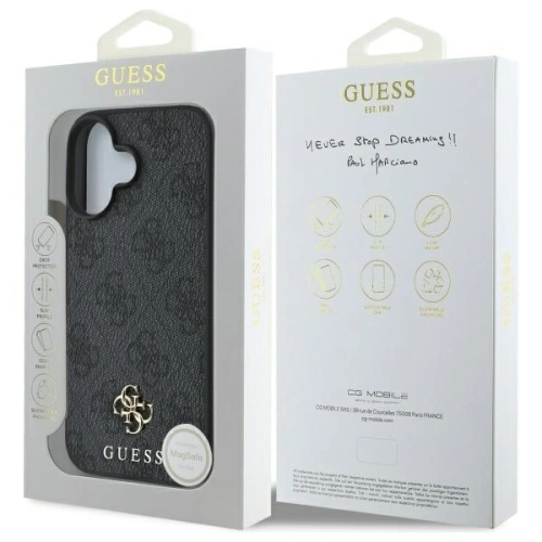 Kup Guess GUHMP16SP4SM4MK Apple iPhone 16 hardcase 4G Mic Clasic MagSafe negru - GUE4207 - {ean13} - Sklep Home Screen