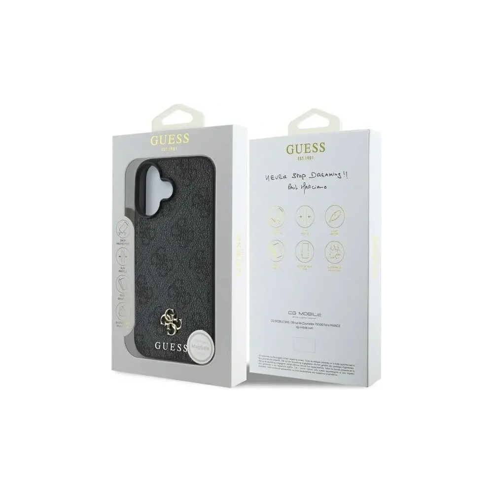 Etui Guess GUHMP16SP4SM4MK Apple iPhone 16 hardcase 4G Small Classic MagSafe czarny/black