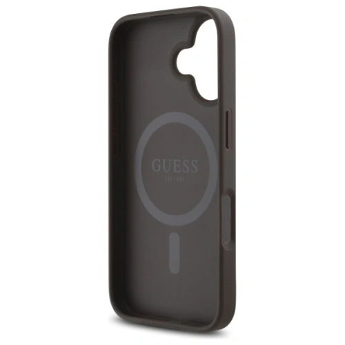 Buy Guess GUHMP16SP4SM4MW Apple iPhone 16 hardcase 4G Small Classic MagSafe brown - GUE4208 - {ean13} - Home Screen Store Europe